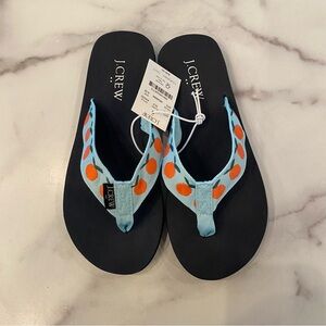NWT J. Crew Blue and Orange Sandals
